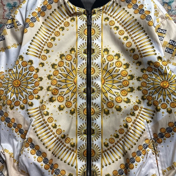 Versace Gold Zip-up Light Jacket Medium - Picture 5 of 8
